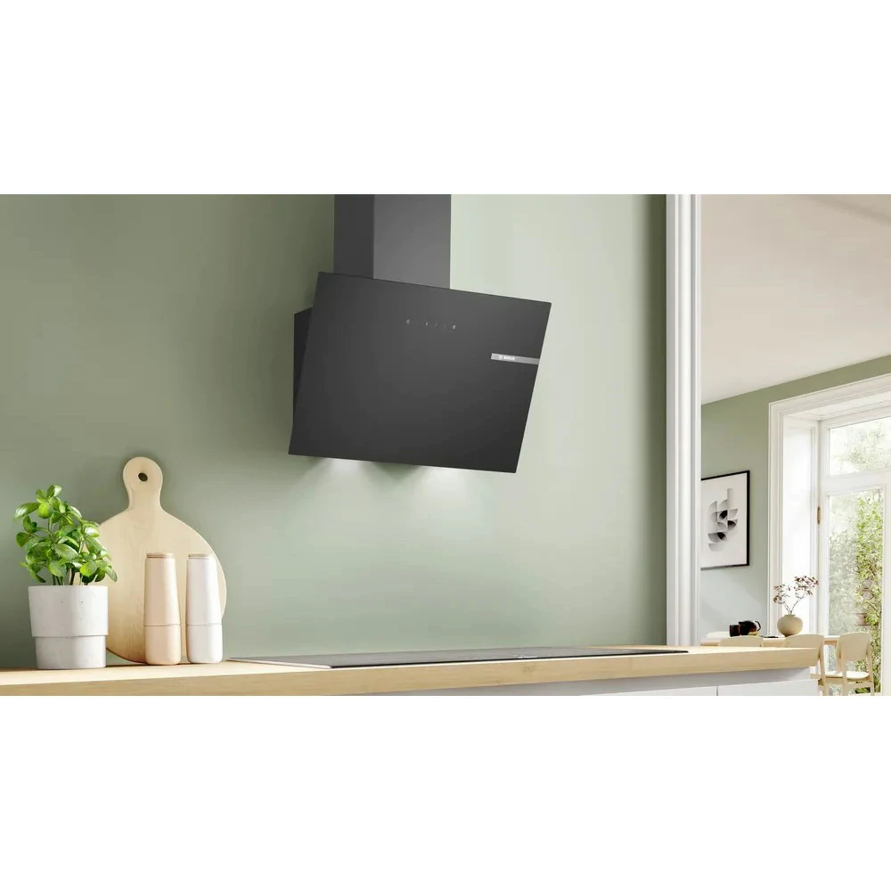 Hotte de cuisine murale Bosch 60cm 220W LUMIÈRE LED NOIRE DWK65DK60