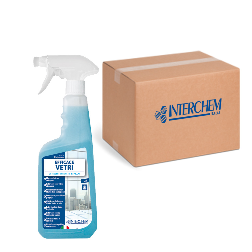 Boîte de 6 sprays nettoyants efficaces pour vitres 750 ml