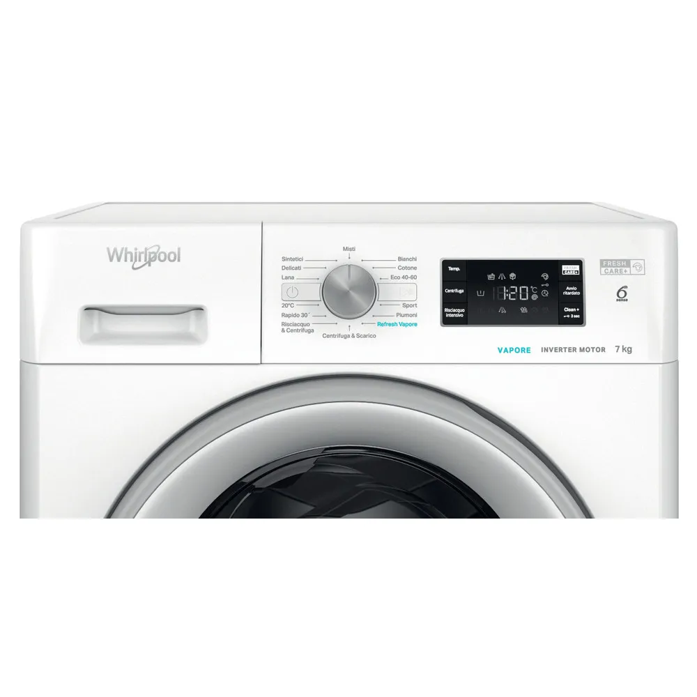 Onduleur de vapeur Whirlpool 7 kg 1400 tr/min FFB 7469 SV IT pour lave-linge