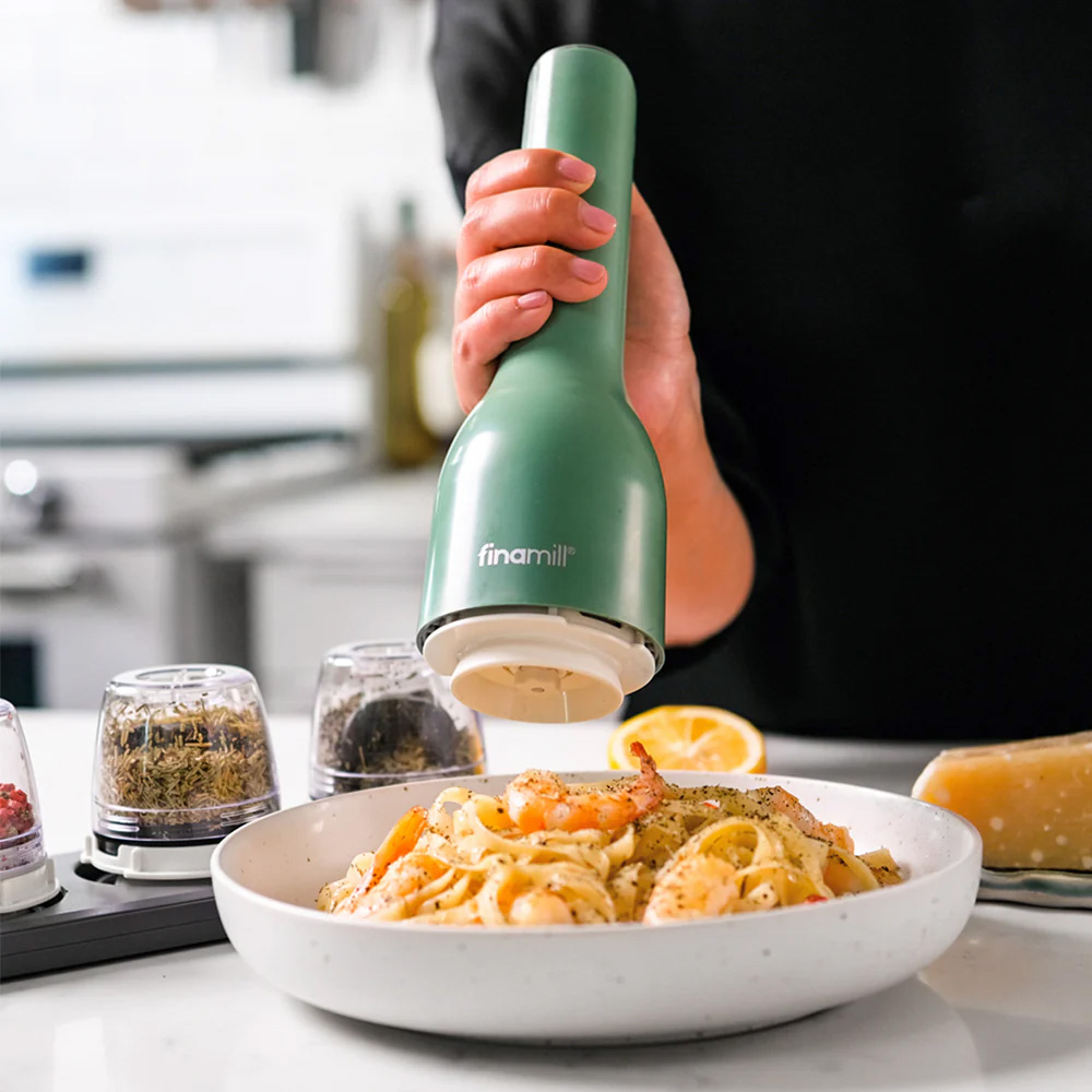 Moulin à épices électrique à batterie Finamill Sage avec 2 bacs