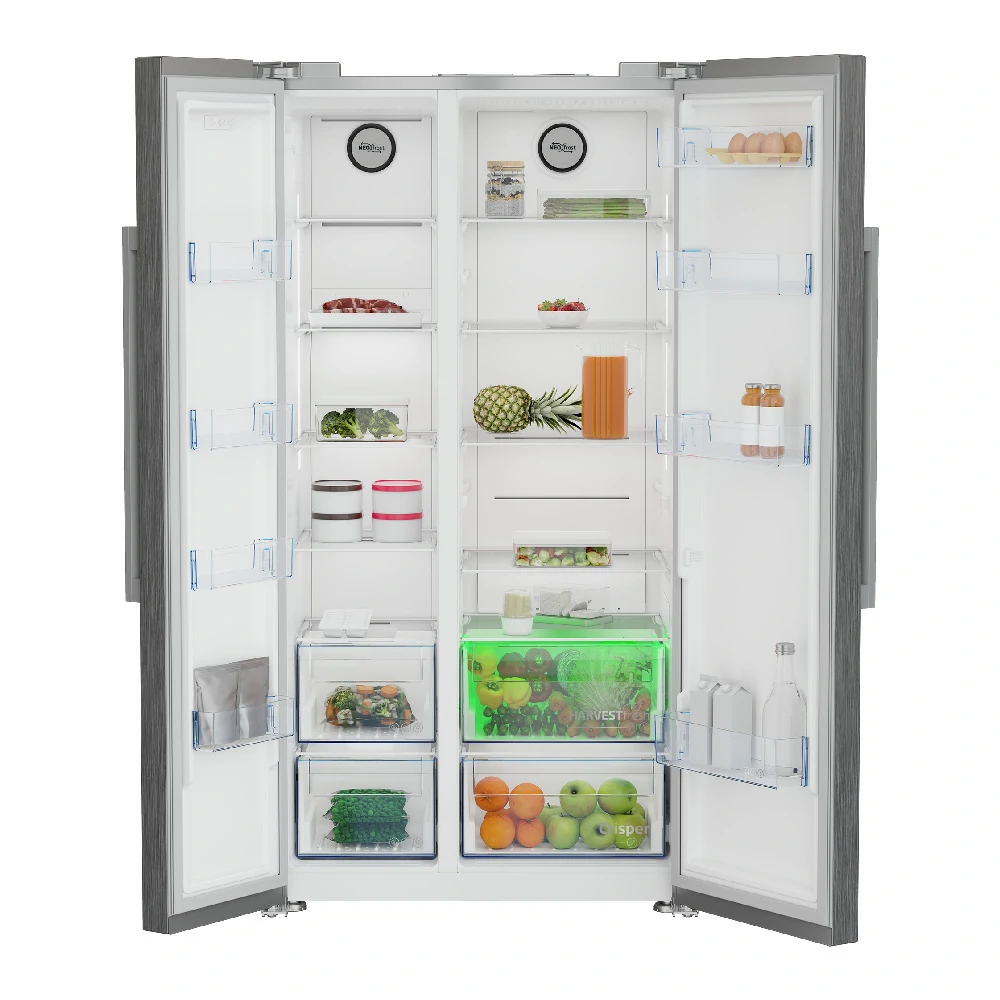 Réfrigérateur Beko 640LT F 91CM en acier inoxydable GN163130PTN No Frost