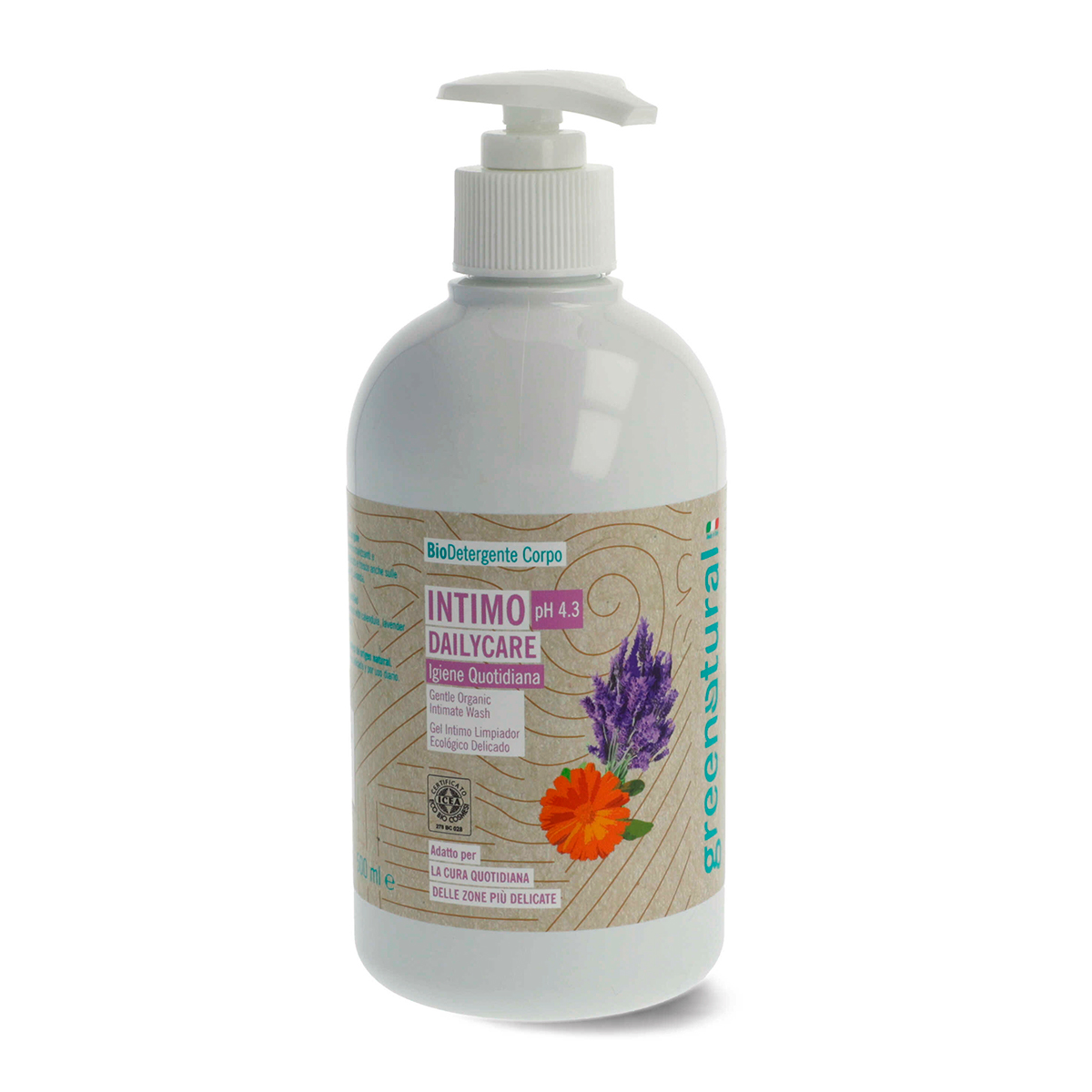 Nettoyant intime Eco-bio au calendula, à la lavande et à la myrtille 500 ml.
