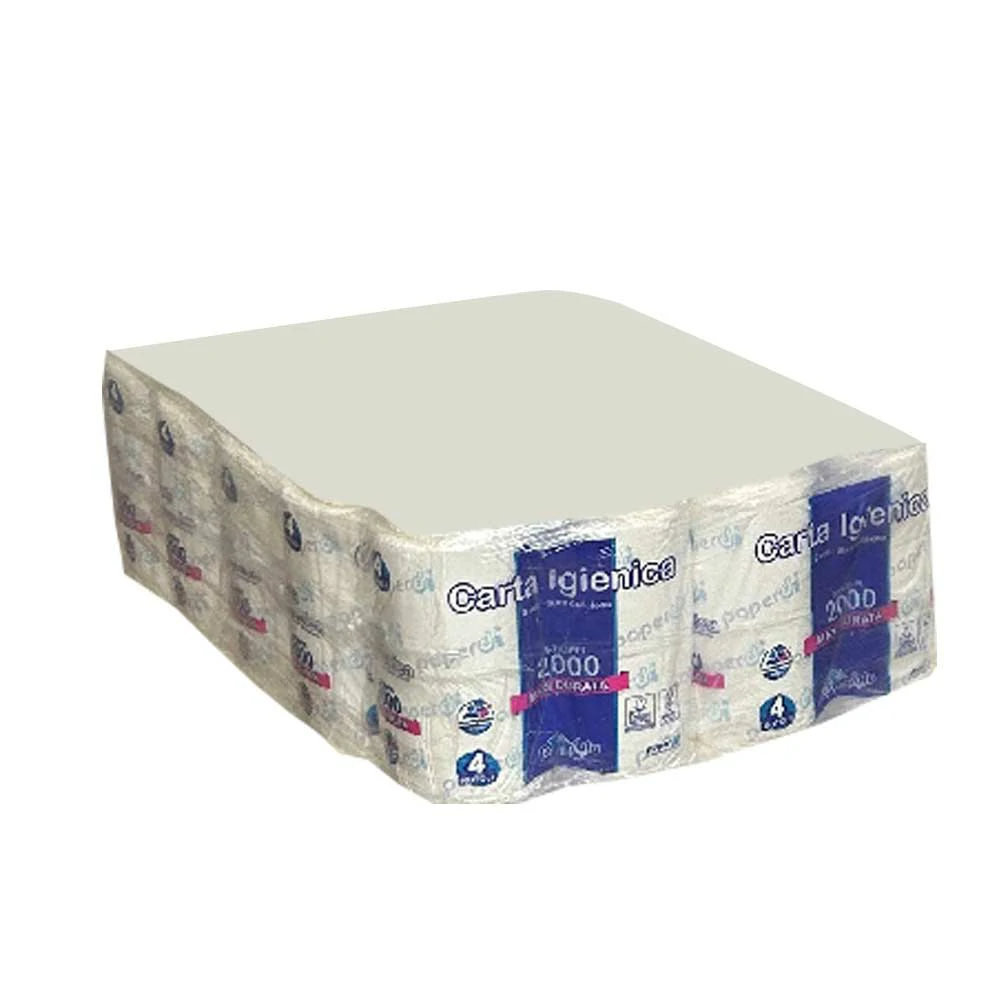 Emballage : 10 paquets de papier toilette, 4 rouleaux, 2000 ans, Paperdi