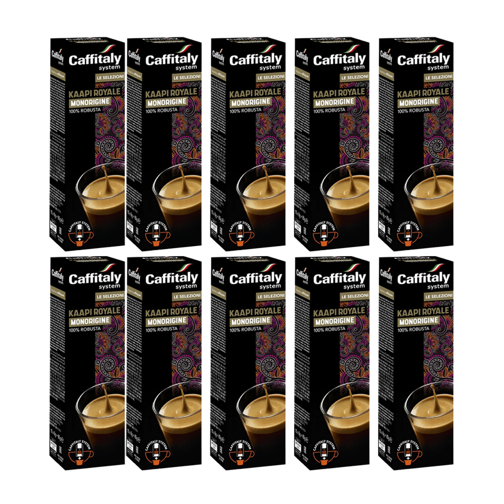 100 capsules du système Caffitaly - Café d'origine unique Kaapi Royale 100 % Robusta
