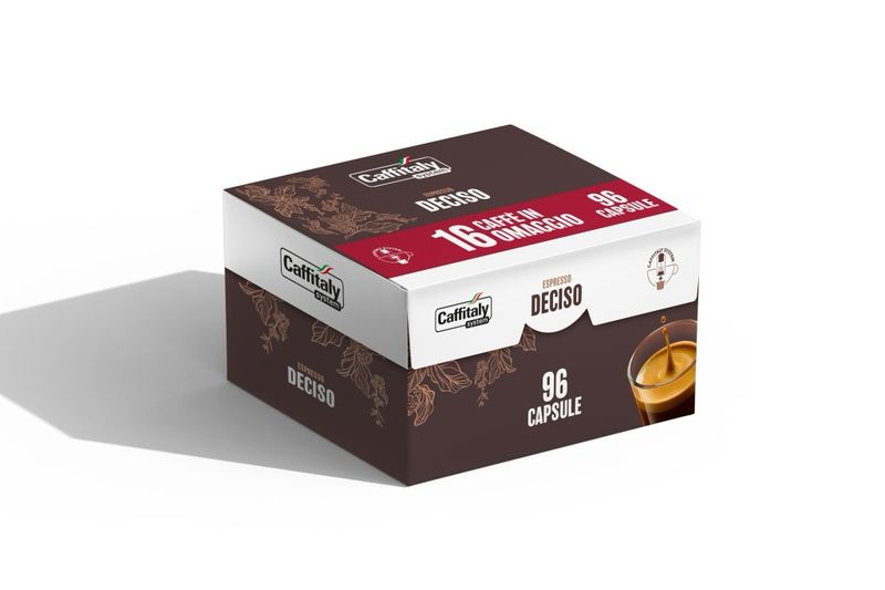 Boîte 96 capsules Caffitaly Espresso Deciso - pack économique