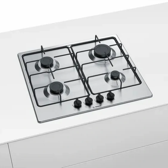 Cuisinière à gaz Bosch à 4 brûleurs 60 CM en acier inoxydable PGP6B5B86