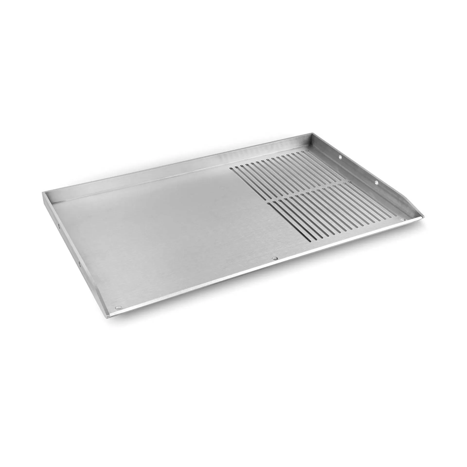 Plaque à teppanyaki 1/3 striée et 2/3 lisse pour barbecue 750 x 450 mm