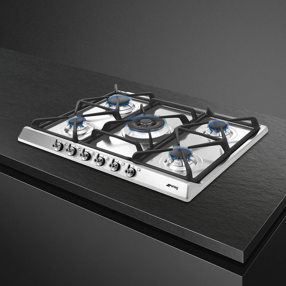 Table de cuisson au gaz Smeg 5 ZONES 70/75 CM EN ACIER INOXYDABLE SE70SGH-5