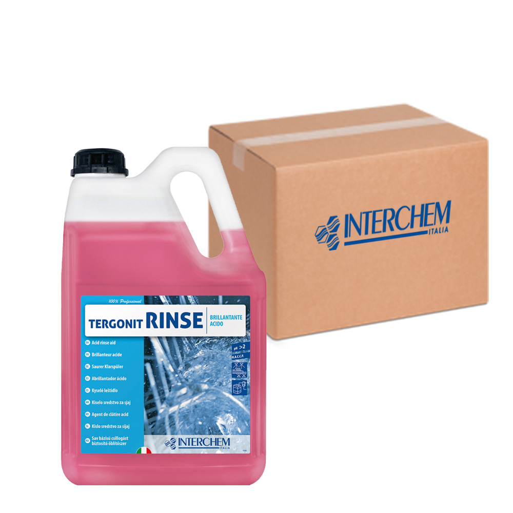 Boîte de 2 canettes Tergonit Rinse 5 kg de produit de rinçage pour vaisselle