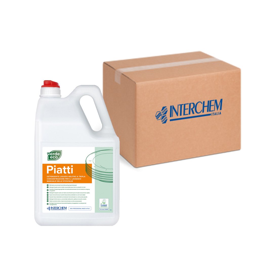 Boîte de 4 bidons de détergent à vaisselle manuel Green Eco Plates 5 litres
