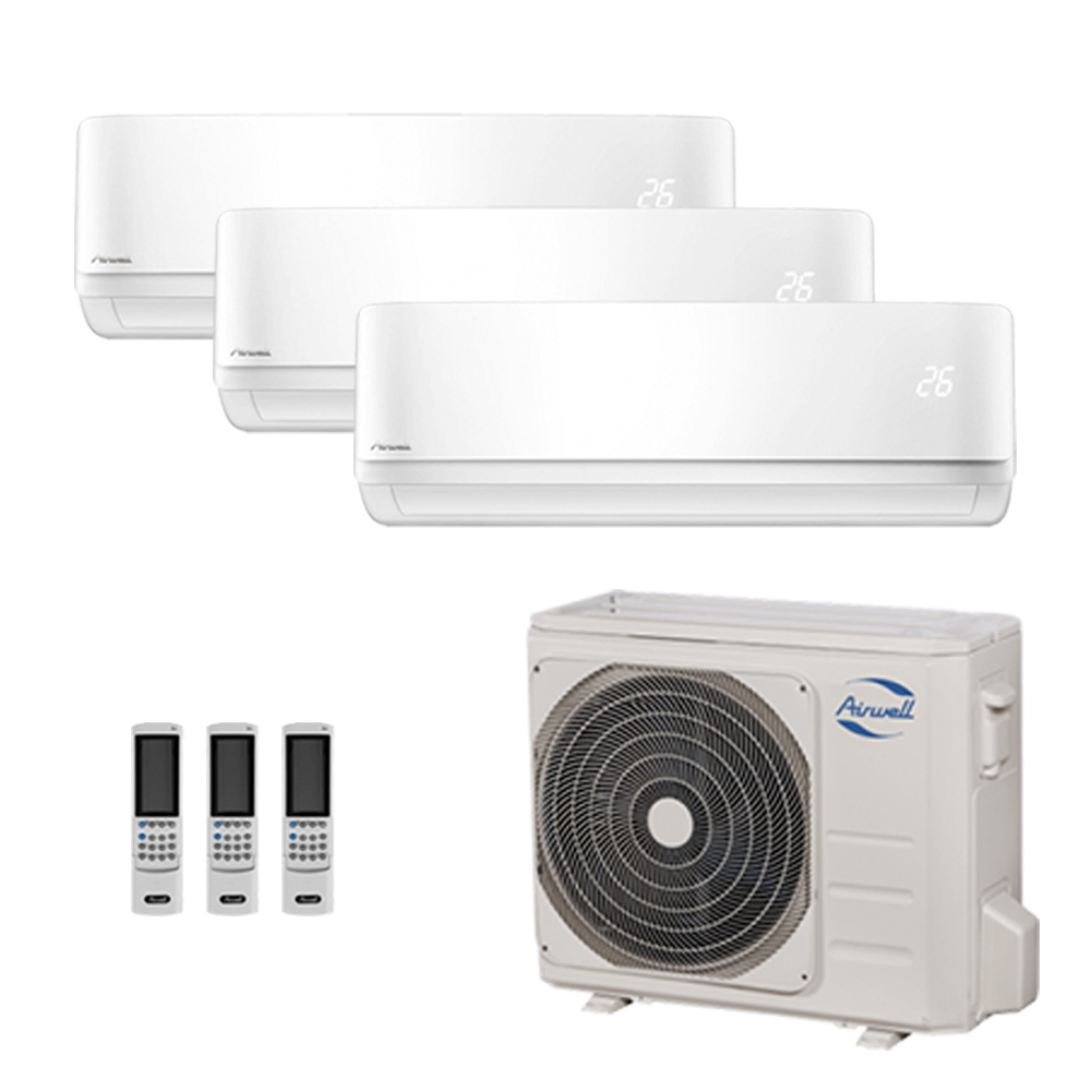 Climatiseur d'essai split Airwell fixe 3x12000 Btu 7 kW A++