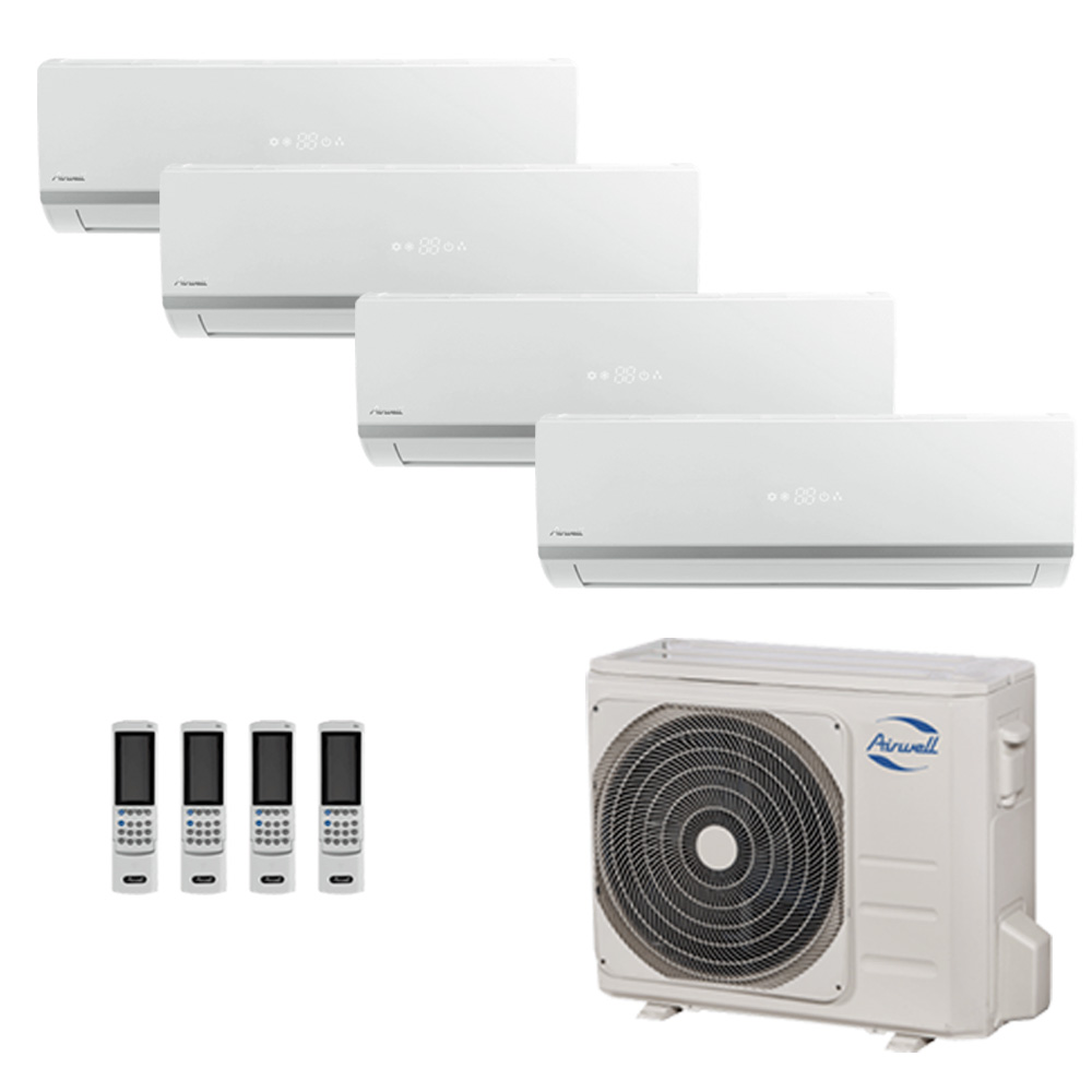 Climatiseurs à panneaux divisés Airwell fixes 4x12000 Btu 9 kW