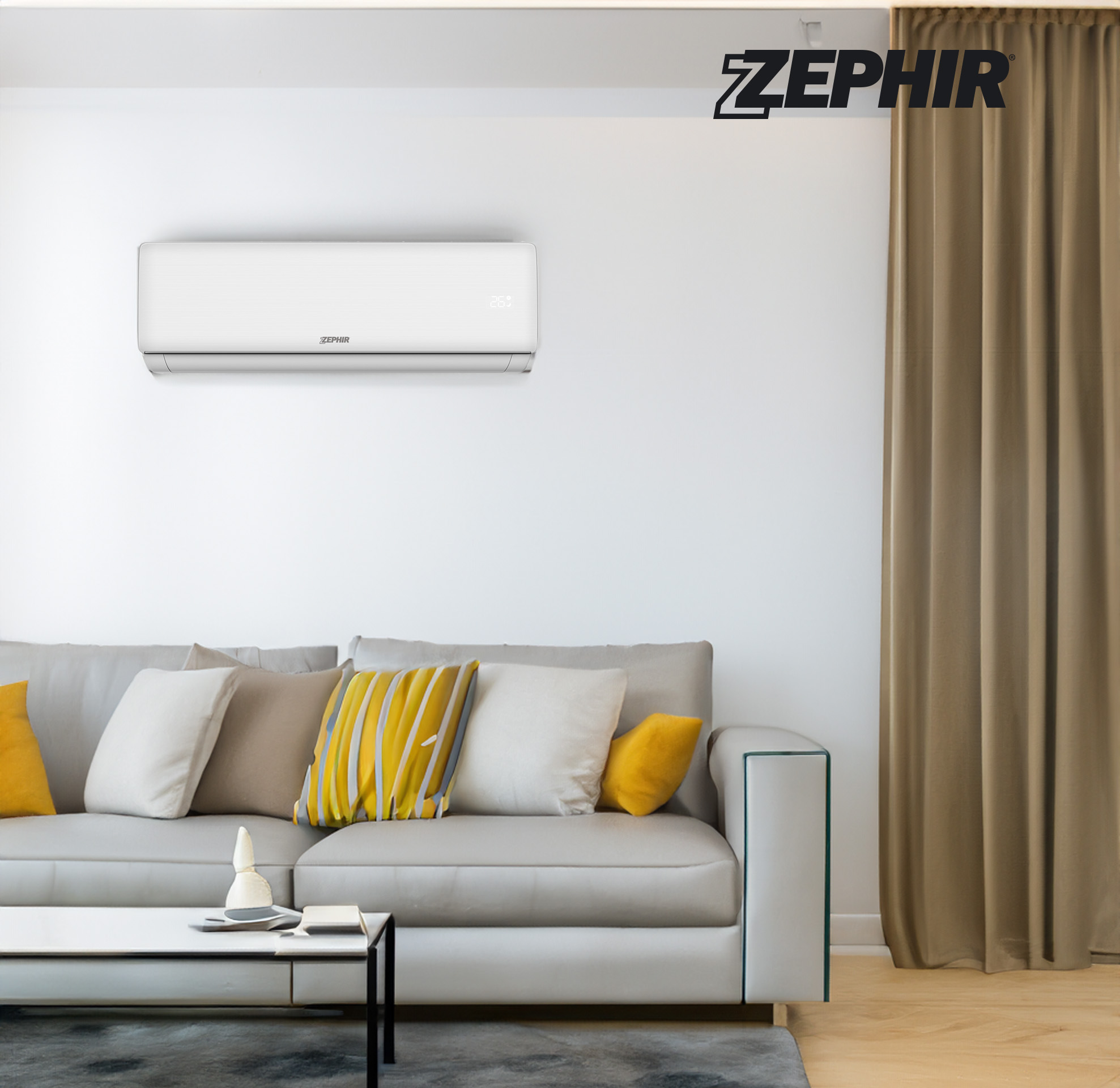 Climatiseur Zephir Monosplit A++/A+ WIFI R32 2TELECOM 9000 BTU. WI-FI ZTQ9000