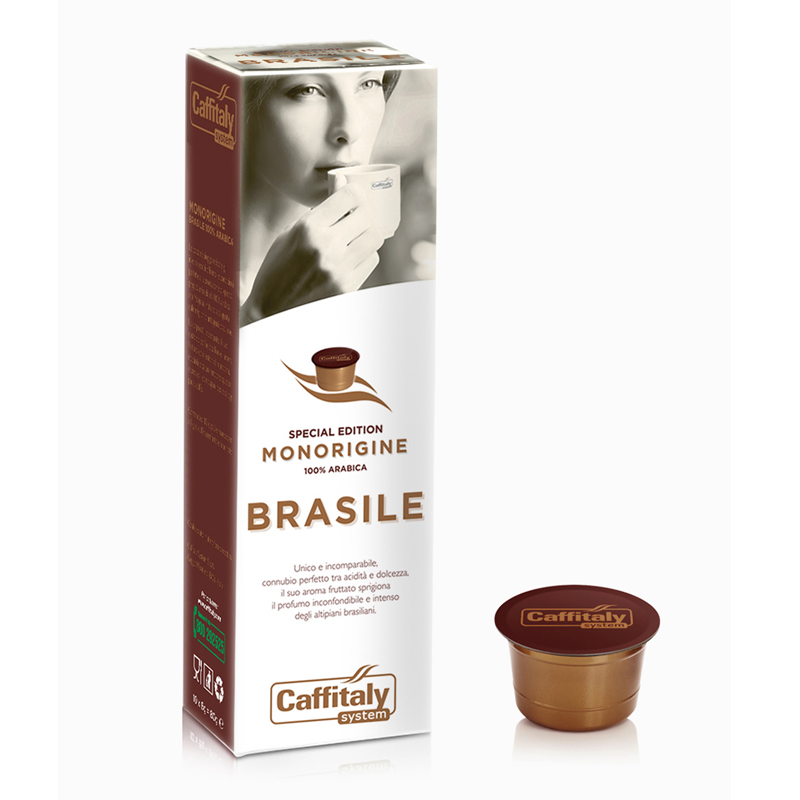 Paquet de 10 capsules de café brésilien d'origine unique - Caffitaly