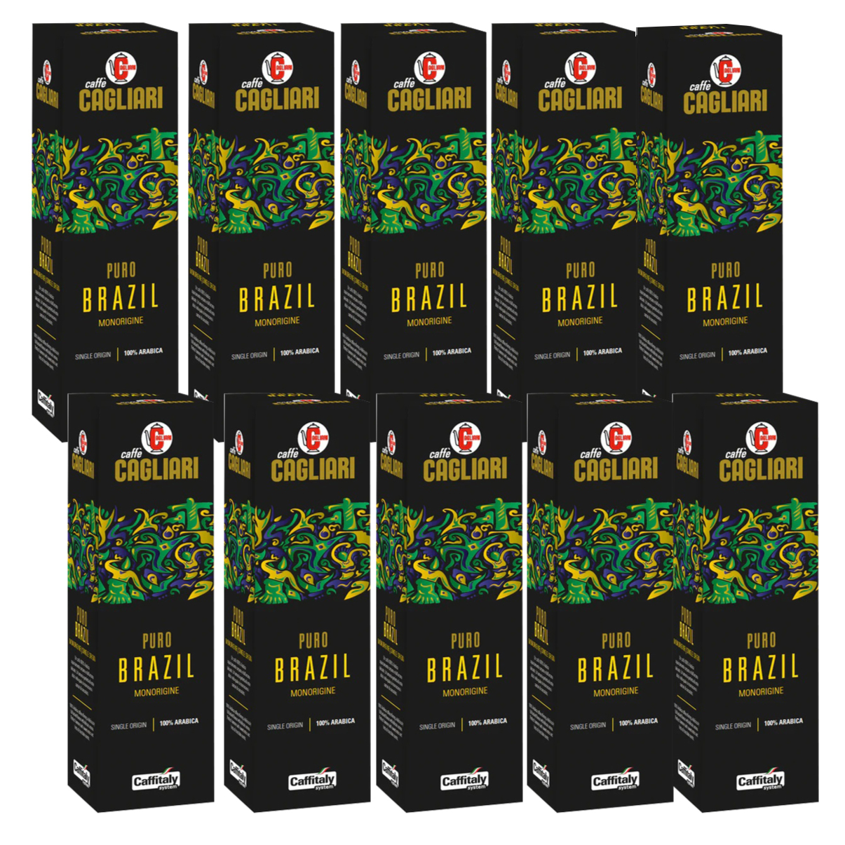 100 capsules (système Caffitaly) - Café 100 % arabica d'origine unique du Brésil de Cagliari