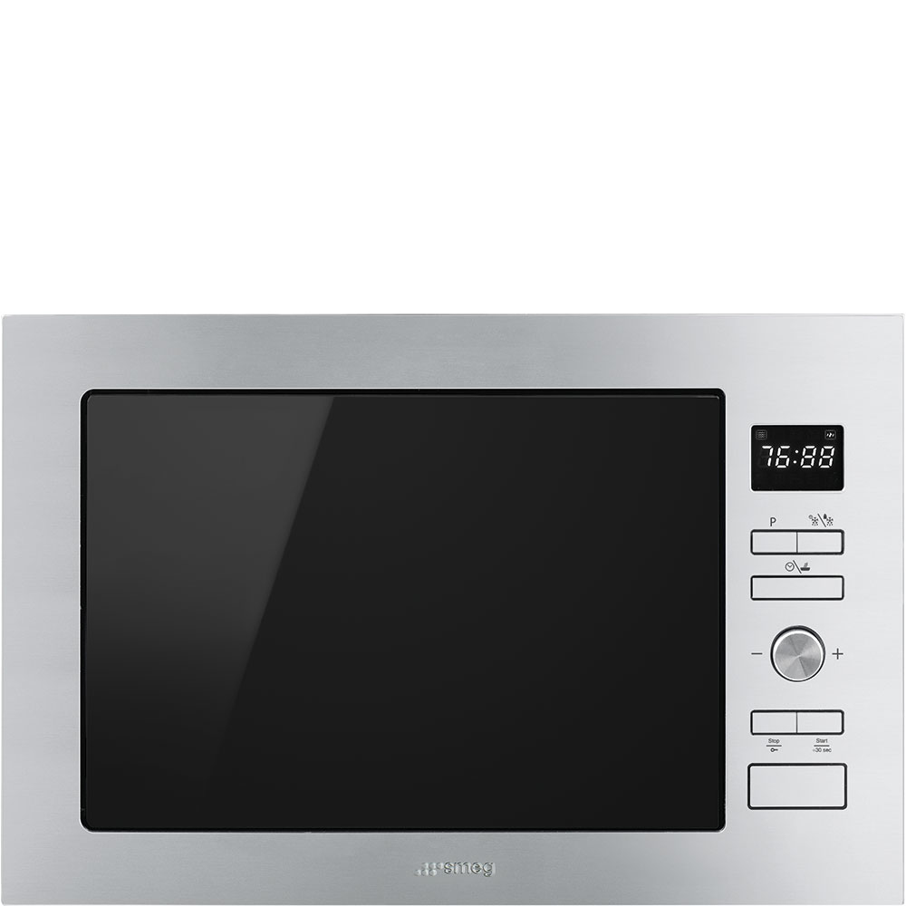 Four à micro-ondes encastré Smeg 26 LT 1000W GRILL 60 CM EN ACIER INOXYDABLE SATINÉ. FMI425X