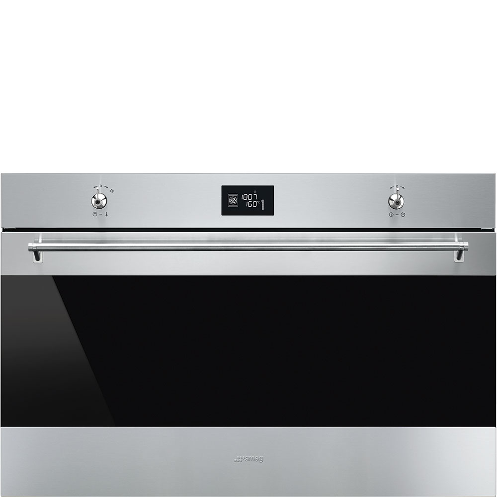 PRÉSENTOIR DE FOUR VENTILÉ CHAUFFÉ Smeg 155 L 90 CM EN ACIER INOXYDABLE SF9390X1