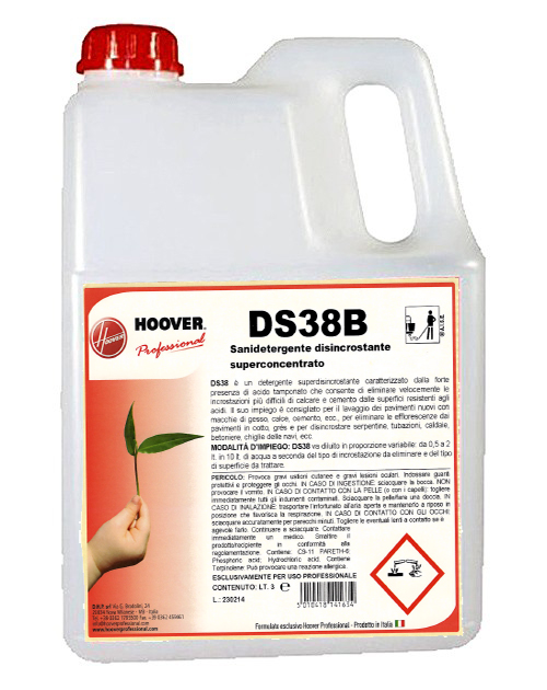 Boîte de 4 bidons de détergent détartrant superconcentré DS38B Sani 3 litres