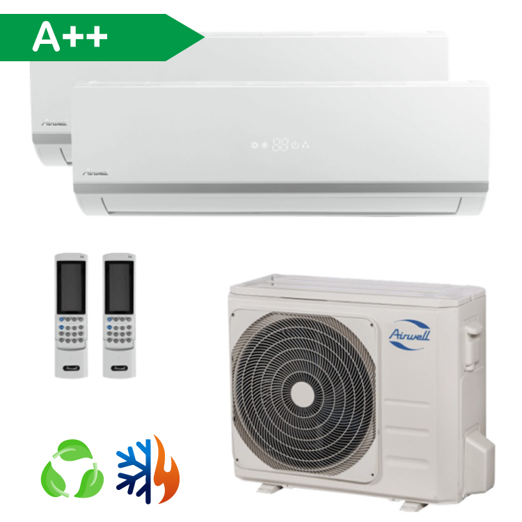 Climatiseur Airwell fixe 2x12000 Btu 5 kW A++ à double split
