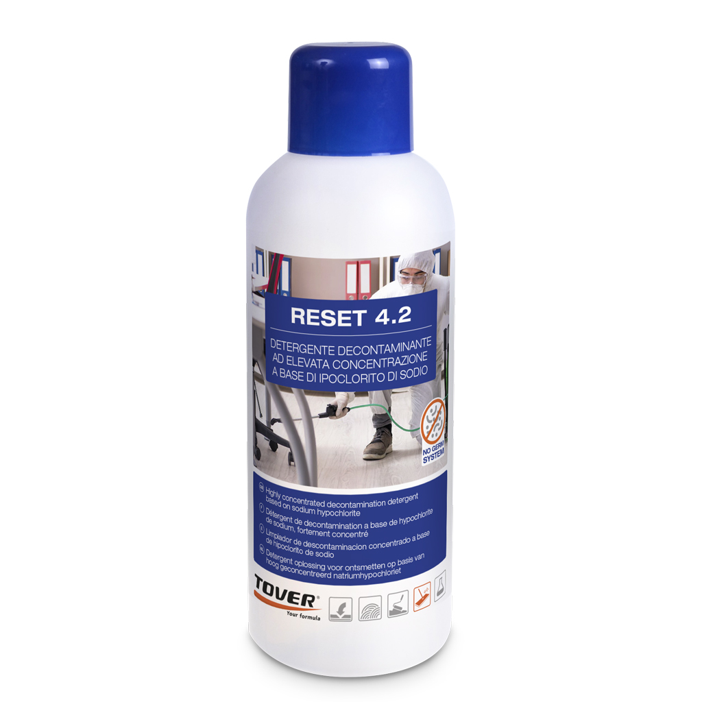 Nettoyant décontaminant à l'hypochlorite de sodium Reset 4.2 1 litre