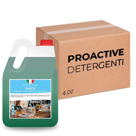 Boîte de 4 bidons de détergent pour vaisselle à main ProActive Dishes 5 litres